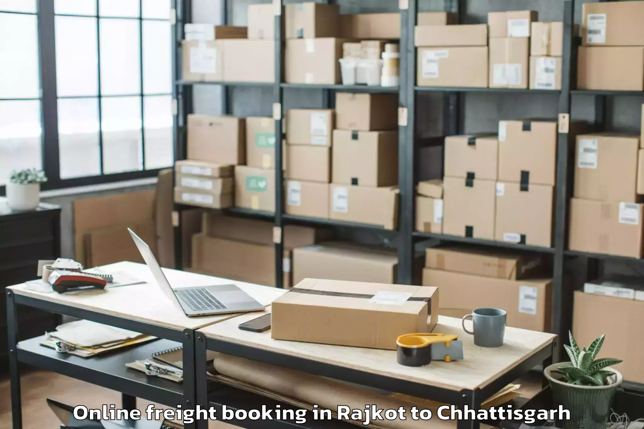 Reliable Rajkot to Kondagaon Online Freight Booking